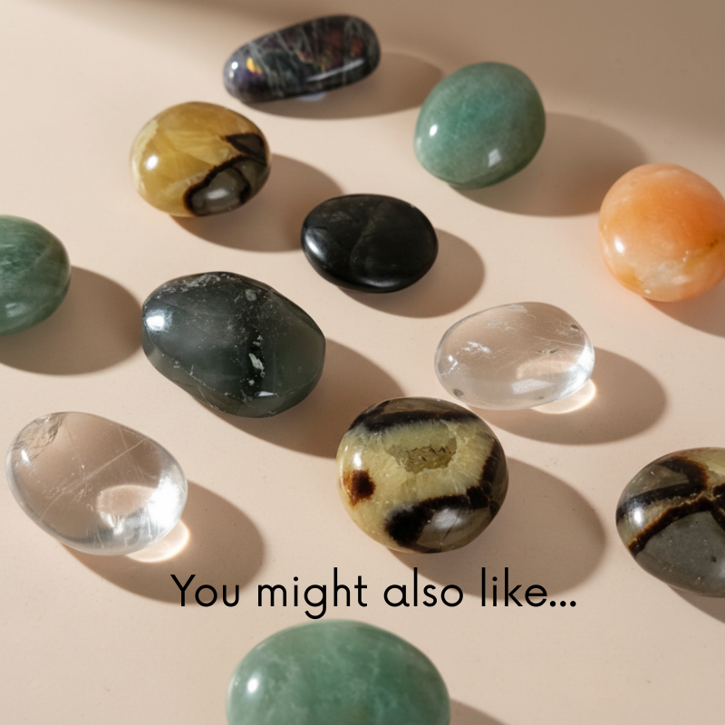 Clear quartz palmstone natural crystal worry stone