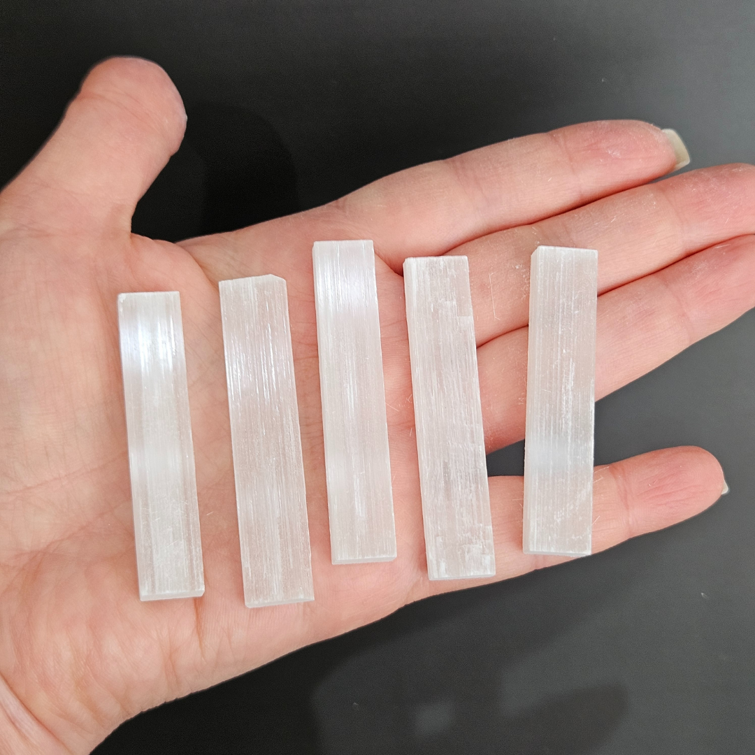 Mini Selenite Sticks White Satin Spar Crystal Cleansing Wands