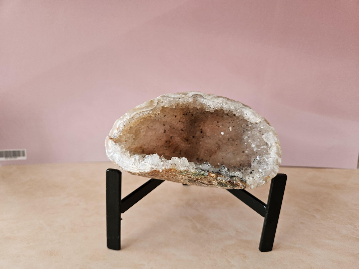 Natural Agate Geode with Stand