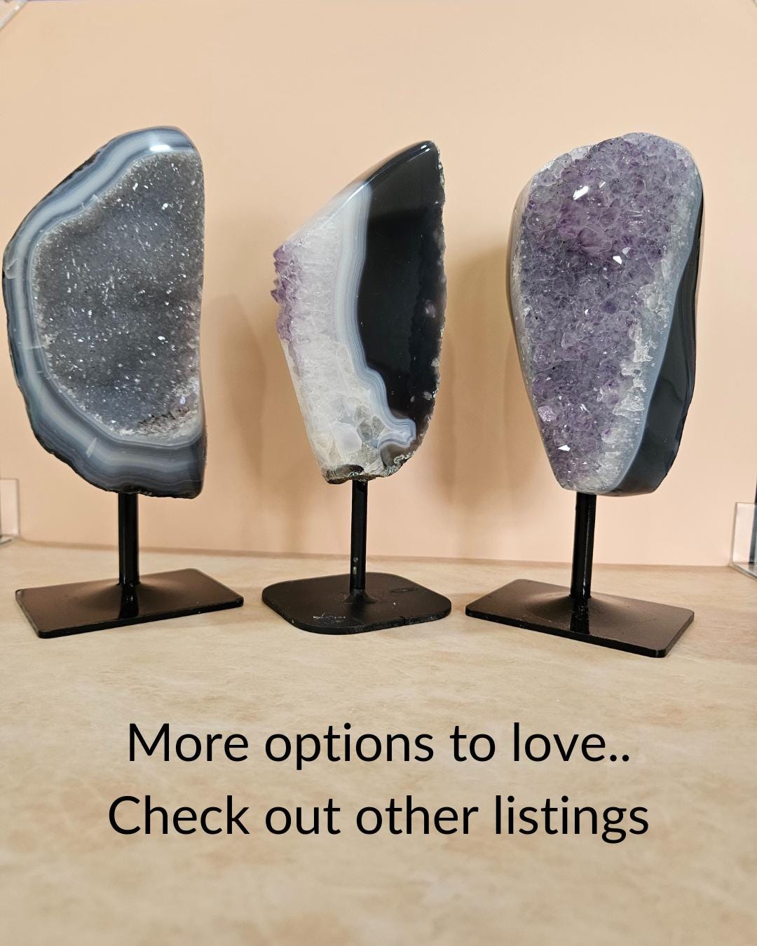 Banded Agate and Amethyst Geode slice