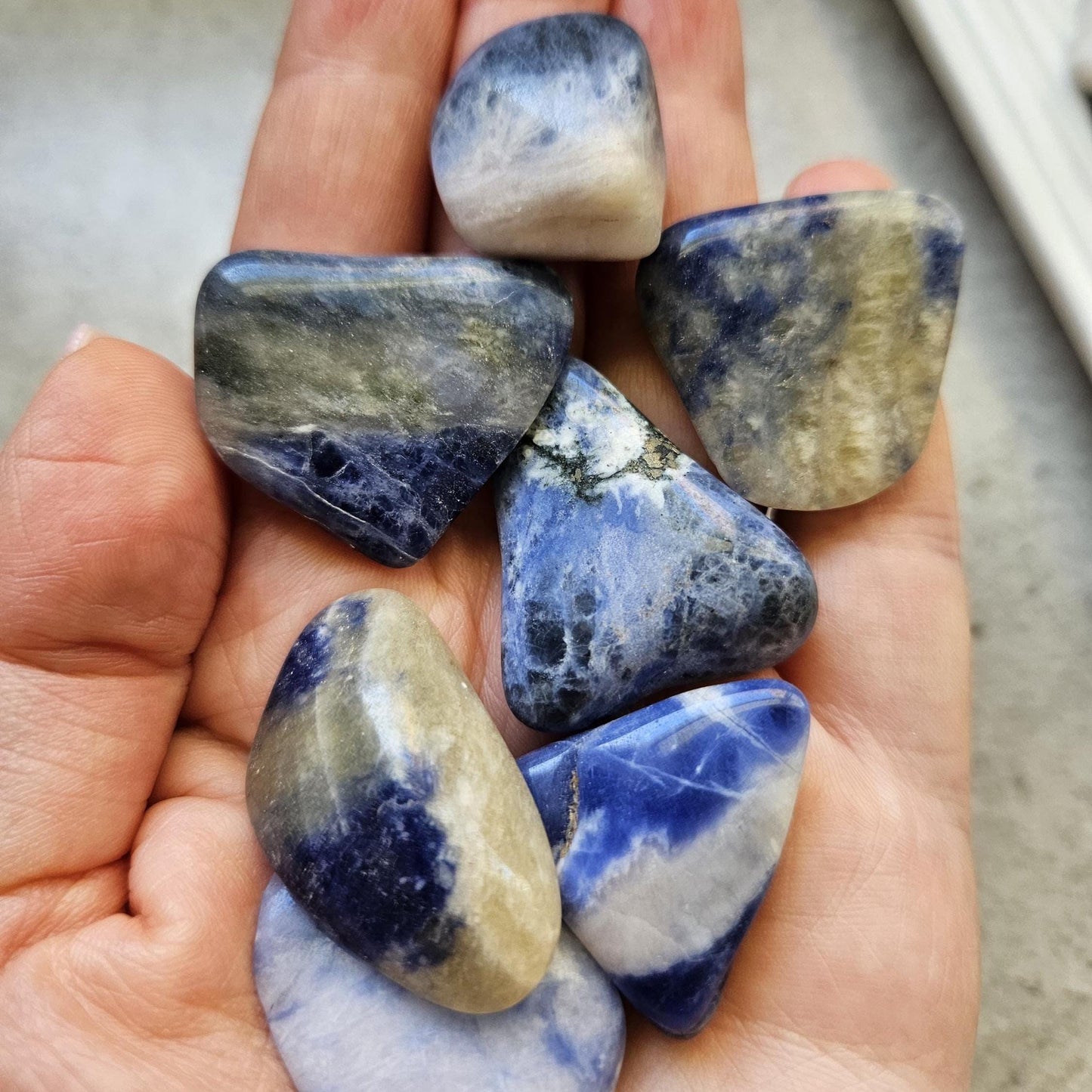 Sodalite tumbled stone One (1)
