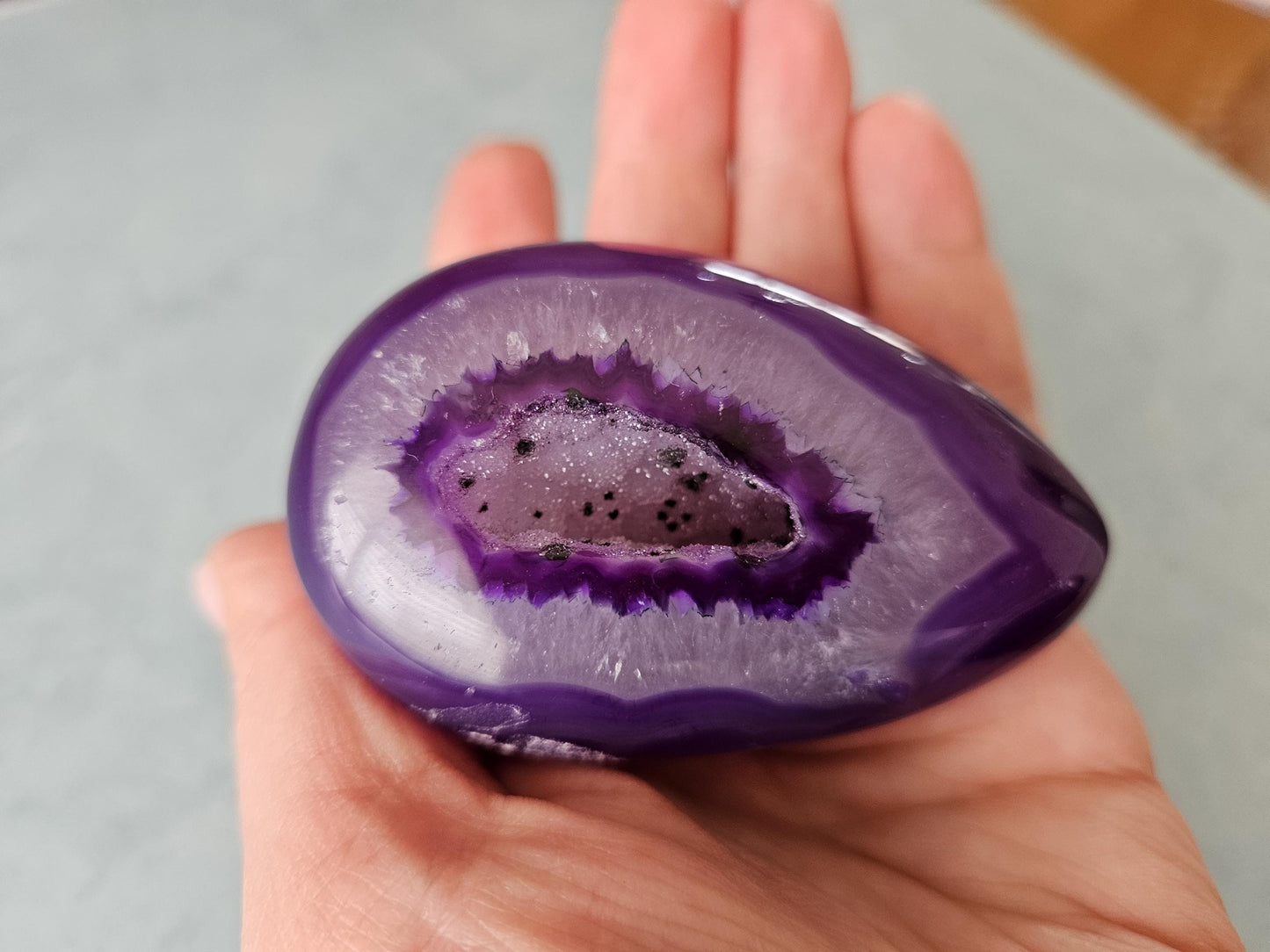 Purple Druzy Agate Egg Dyed