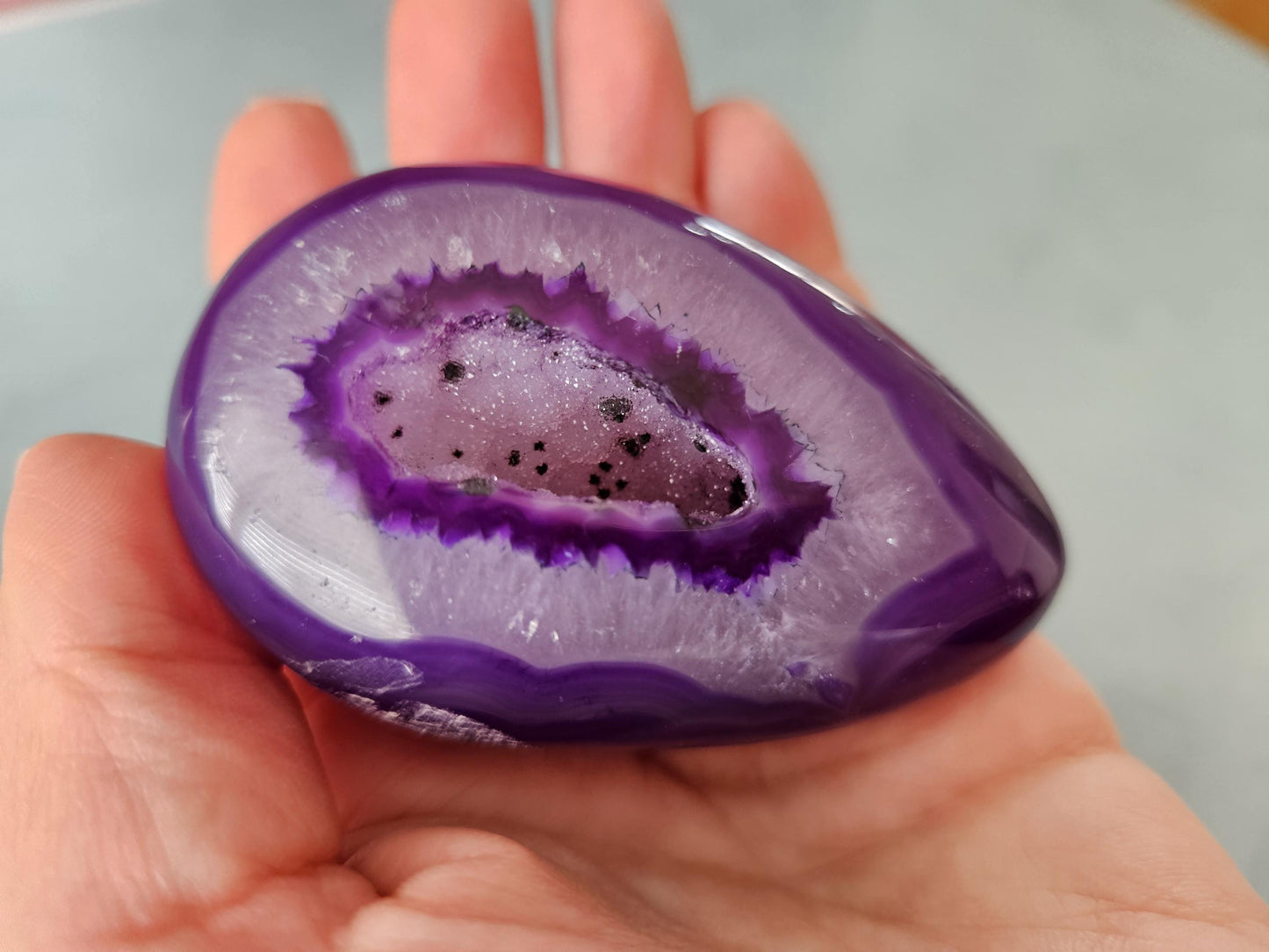 Purple Druzy Agate Egg Dyed