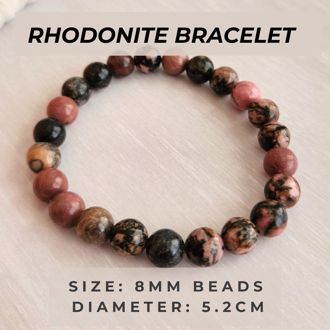 Rhodonite Bracelet Crystal Beads