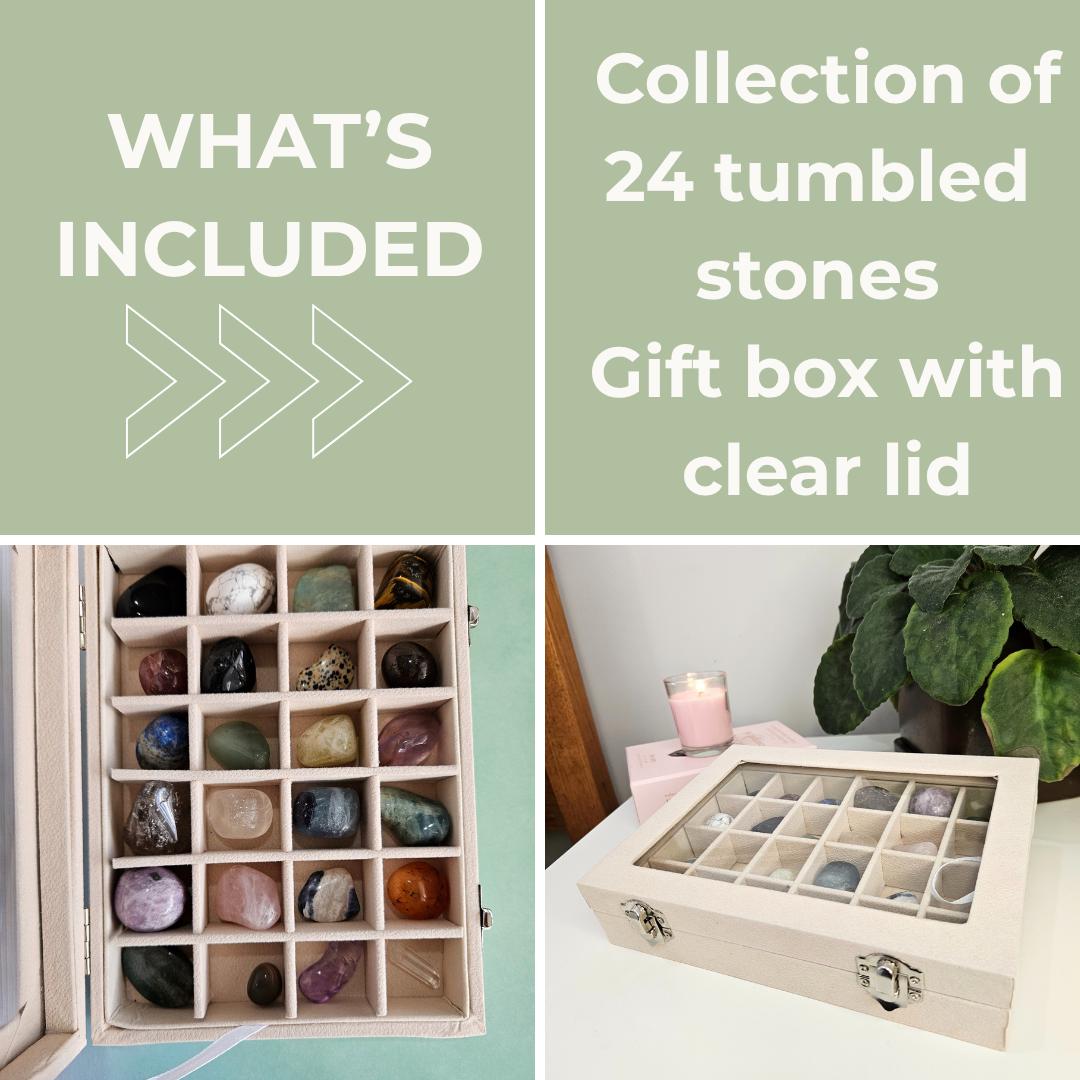 Tumbled stone crystal collection boxed crystal gift set starter crystal kit for beginners
