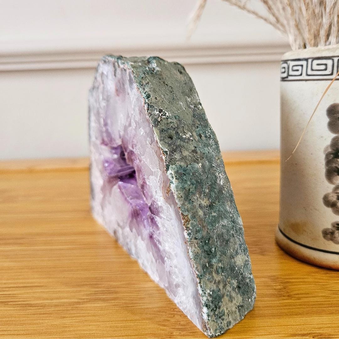 Amethyst Geode Crystal Cluster Standing Display