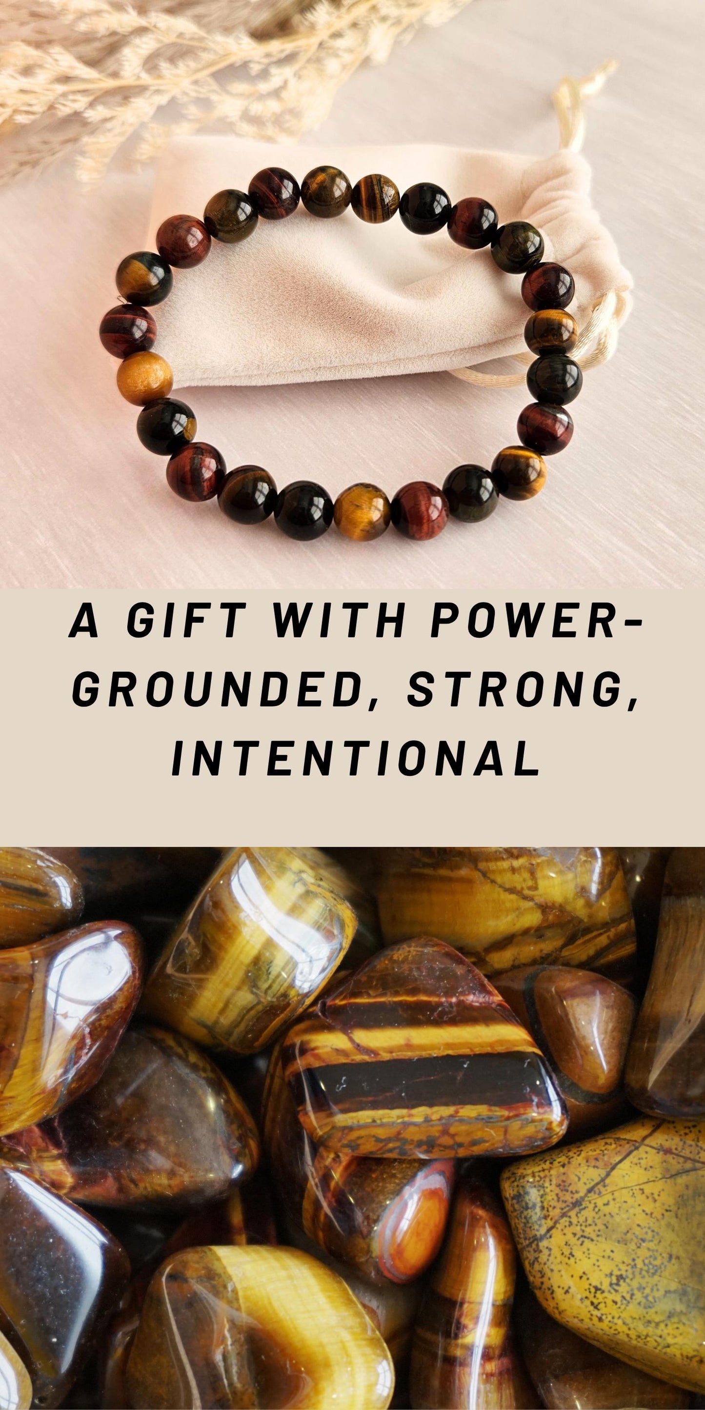 Tiger’s Eye Bracelet Crystal jewelry for Protection Confidence Balance