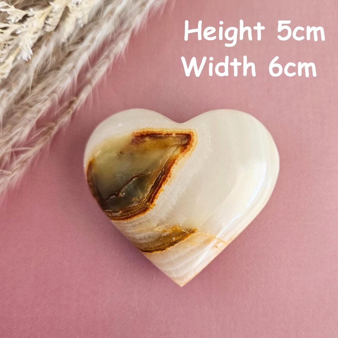 Onyx Heart Stone Crystal Carving