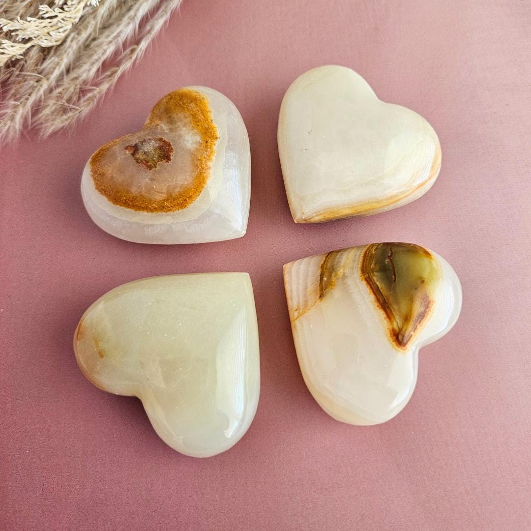 Onyx Heart Stone Crystal Carving