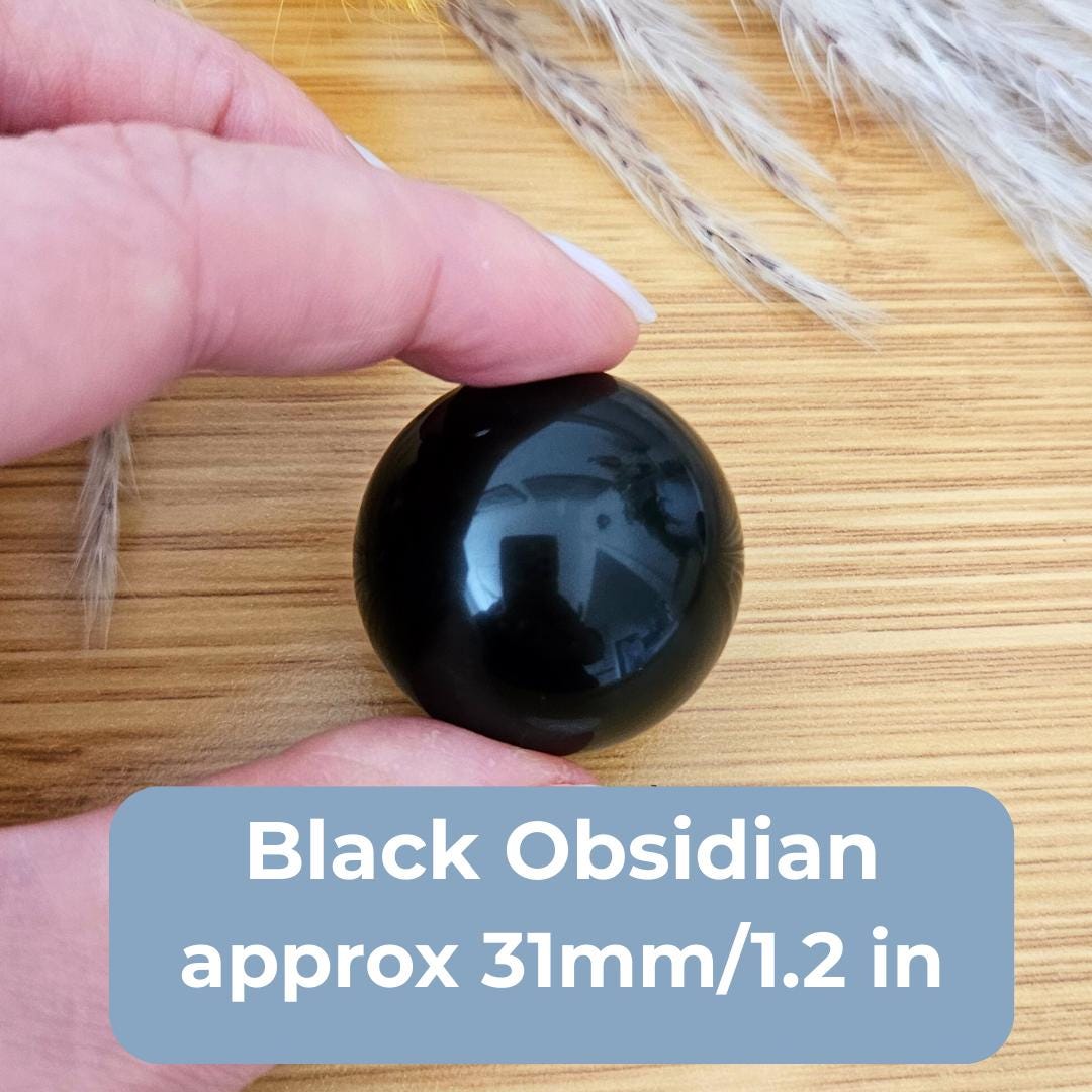 Crystal gift set of 3 rose quartz sphere labradorite  black obsidian sphere