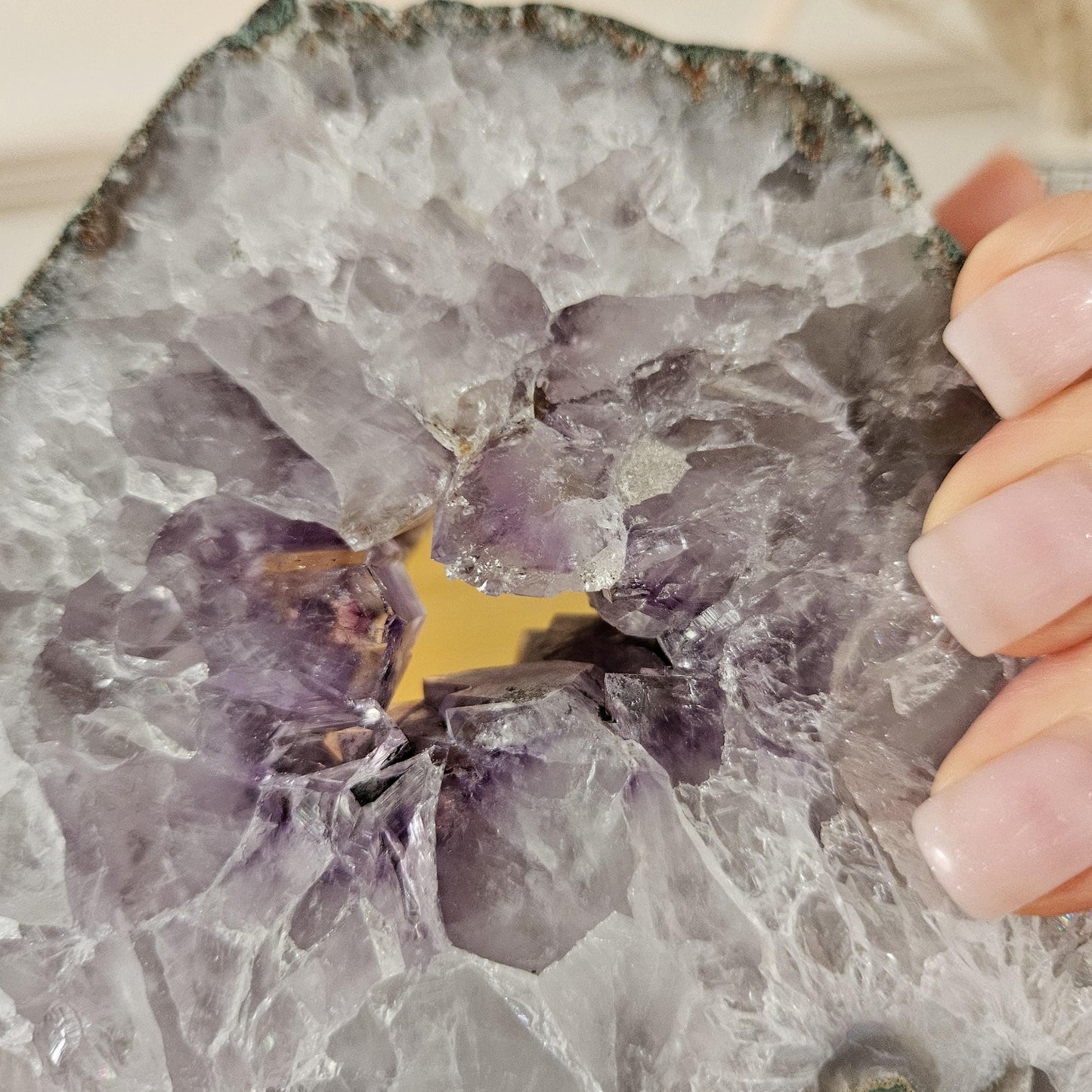 Amethyst Geode Crystal Cluster Standing Display