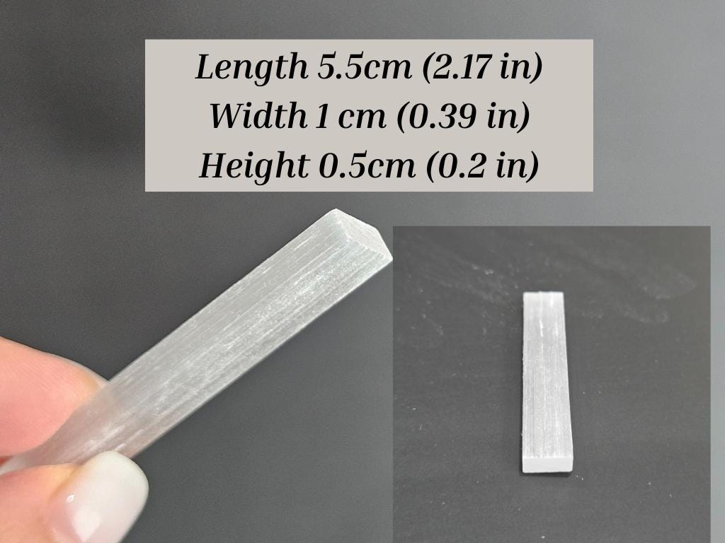 Selenite Crystal Collection sticks charging plate slabs keychain clean