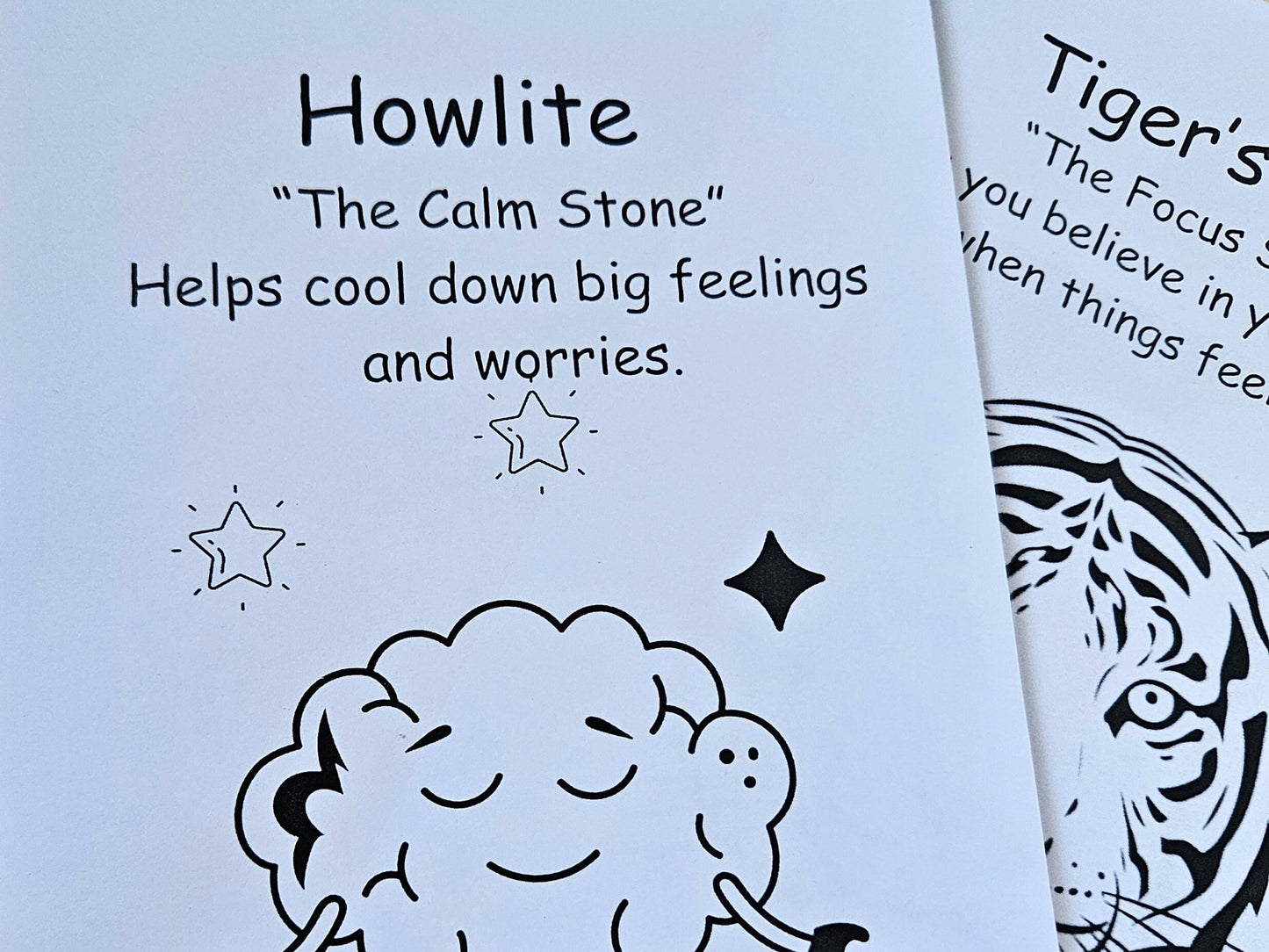 Kids Crystal Gift Set Tumbled Stones Colouring Pages Fun Creative Mind