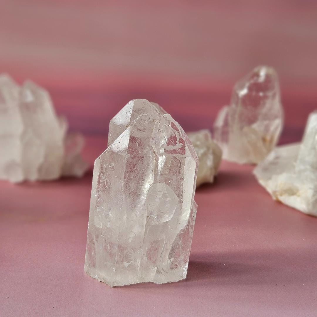 Clear Quartz Crystal Cluster Brazil Natural Crystal Decor Raw Quartz S