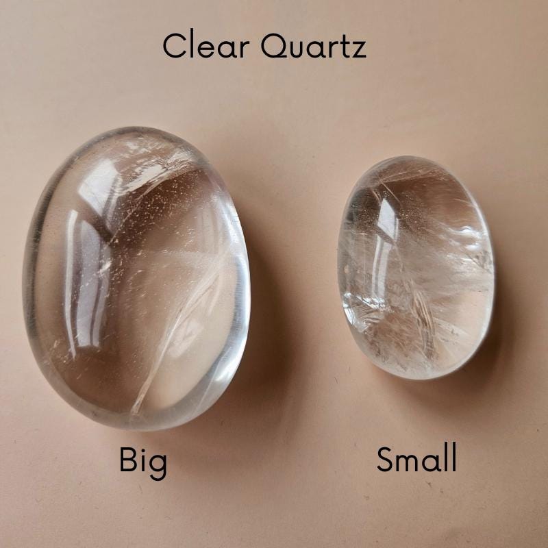 Clear quartz palmstone natural crystal worry stone polished meditation
