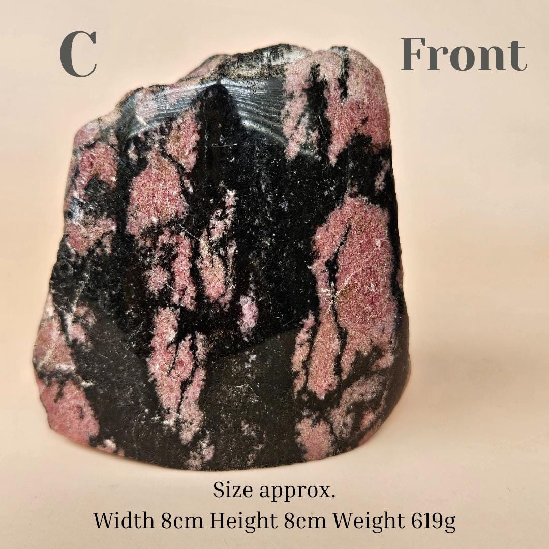 Rhodonite crystals freeform Polished and Rough natural healing stone S