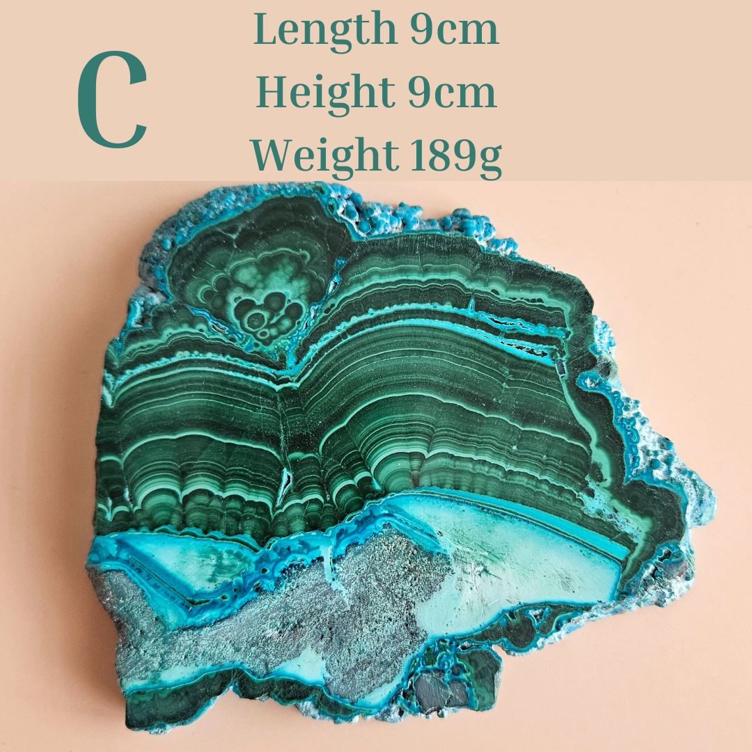 Malachite Chrysocolla Freeform crystal slab