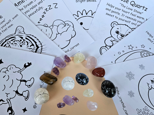 Kids Crystal Gift Set Tumbled Stones Colouring Pages