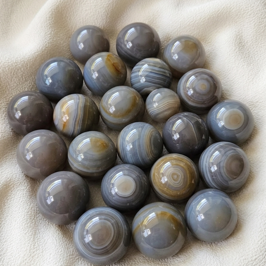 Banded Agate Sphere 38mm  Madagascar Crystal Decor Stand included