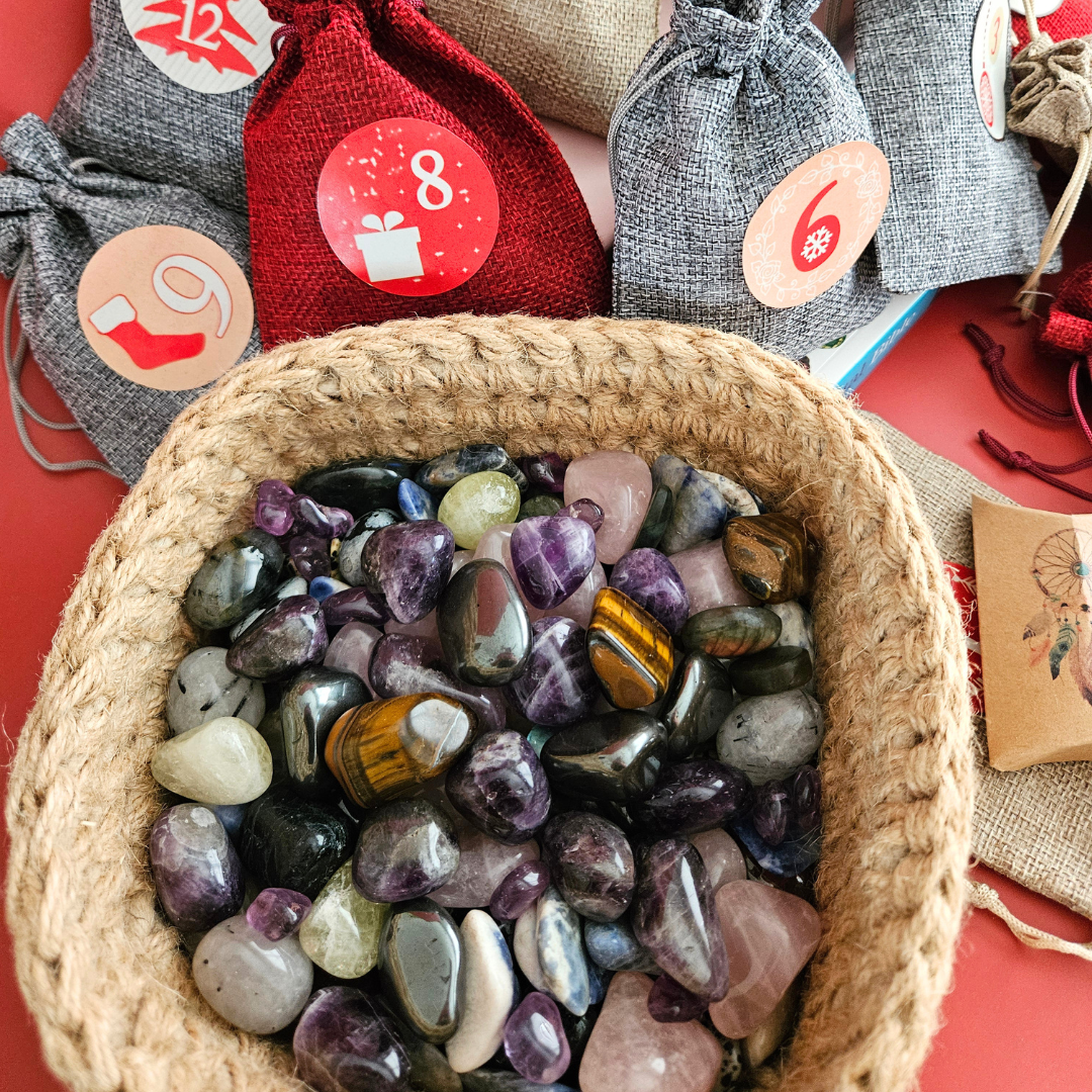 Crystal Advent Calendar 12 Days Gemstone Countdown Crystal Gift Set for Christmas