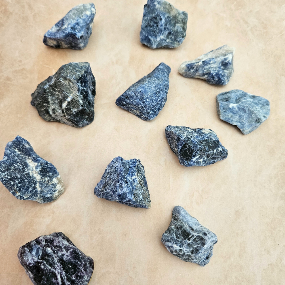 Raw sodalite crystal rough mineral specimen