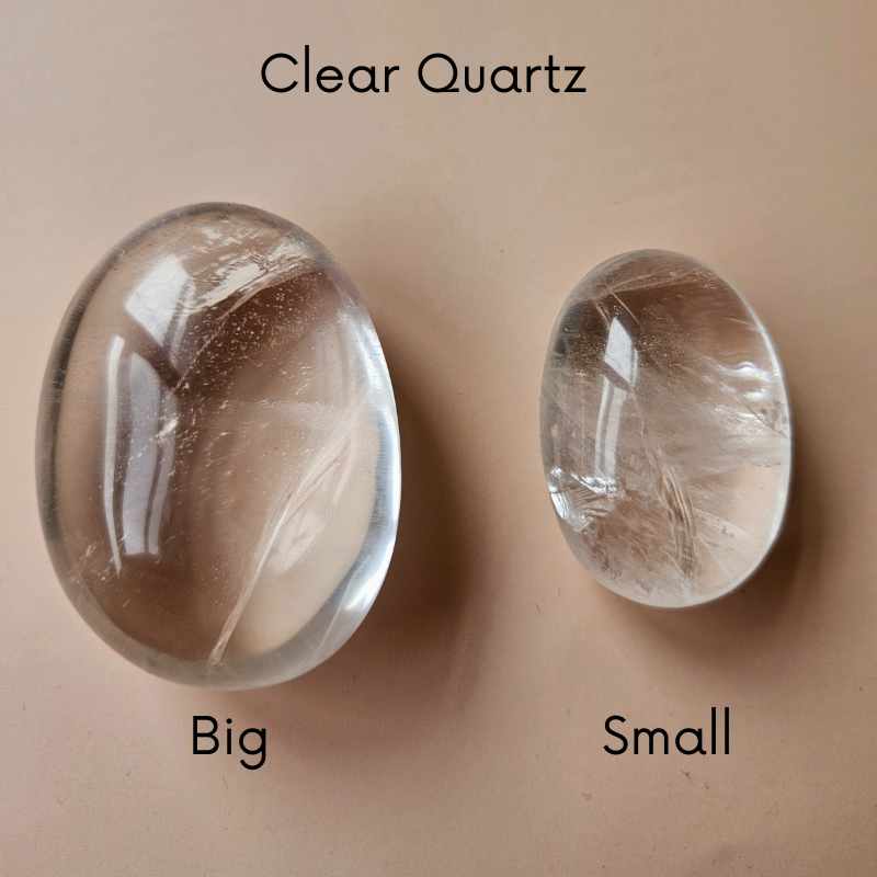 Clear quartz palmstone natural crystal worry stone