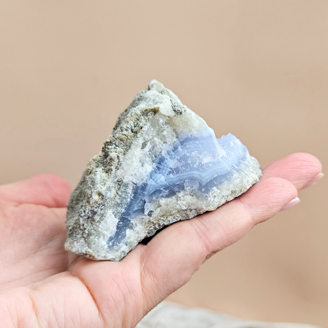 Blue Lace Agate Geode Natural Raw Slice Chalcedony Cluster Natural