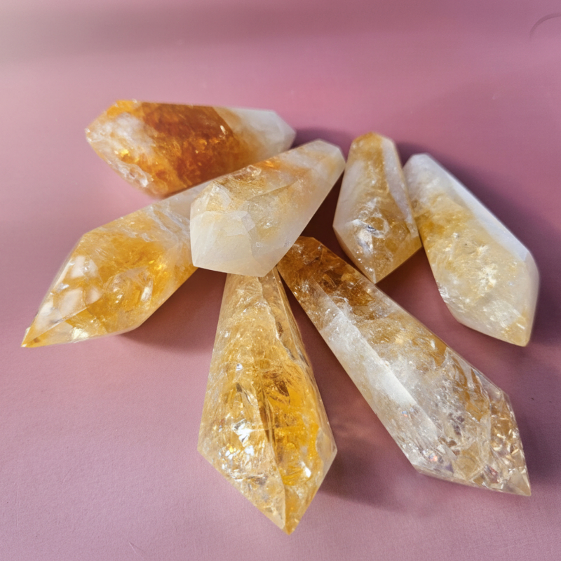 Citrine Double Terminated Point Brazil (Heated Amethyst)