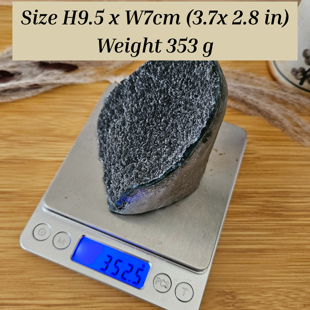 Black Amethyst Crystal Geode Natural Mineral Specimen