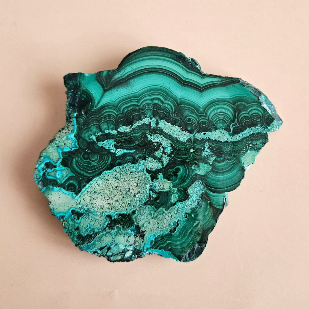 Malachite Chrysocolla Freeform crystal slab