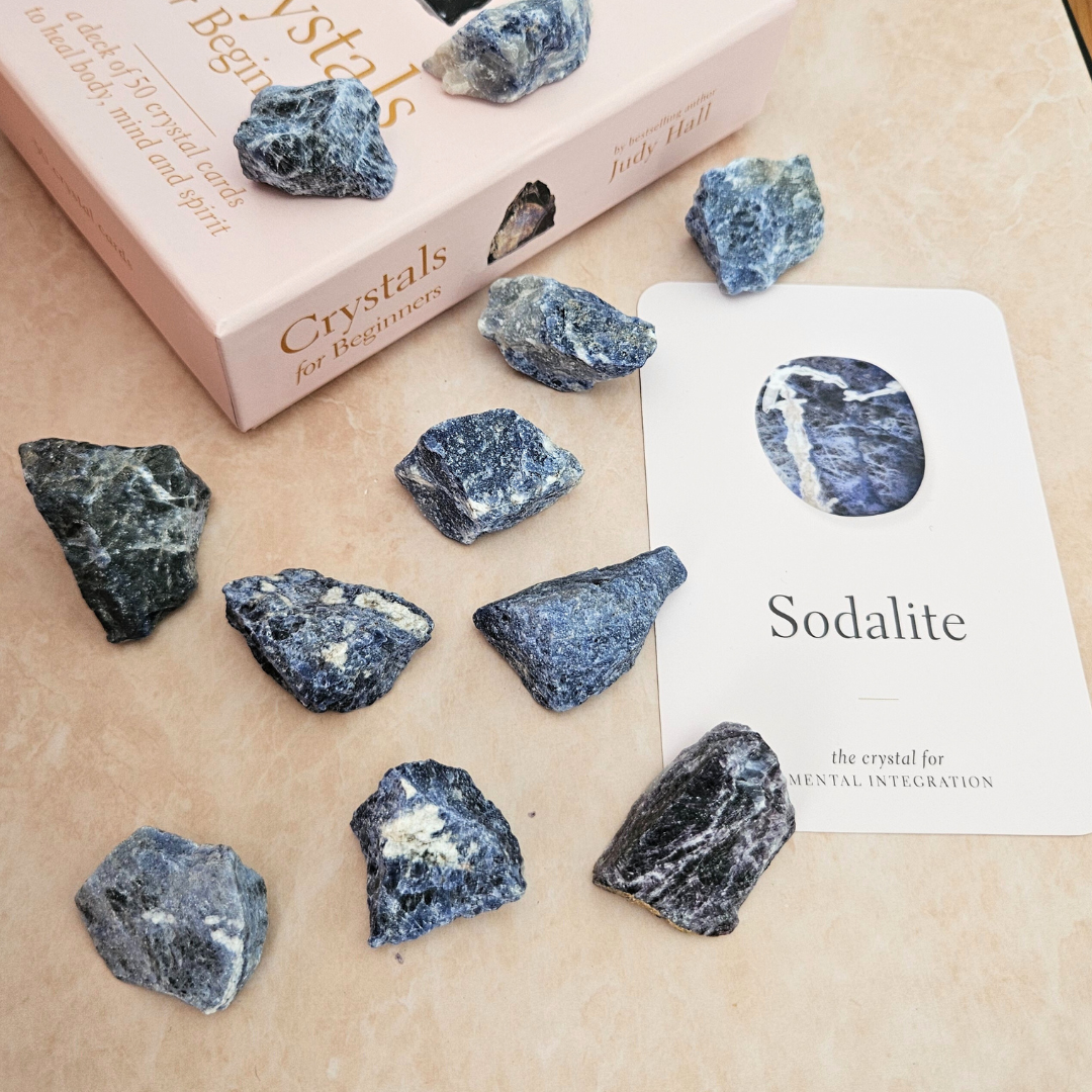 Raw sodalite crystal rough mineral specimen