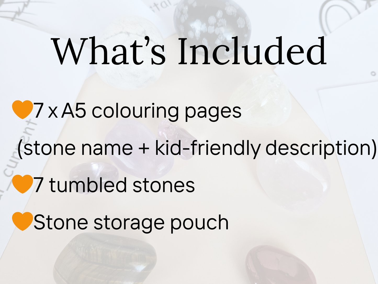 Kids Crystal Gift Set Tumbled Stones Colouring Pages