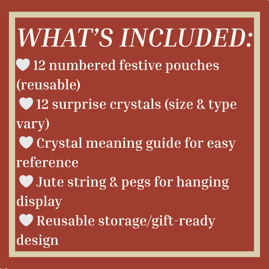 Crystal Advent Calendar 12 Days Gemstone Countdown Crystal Gift Set for Christmas