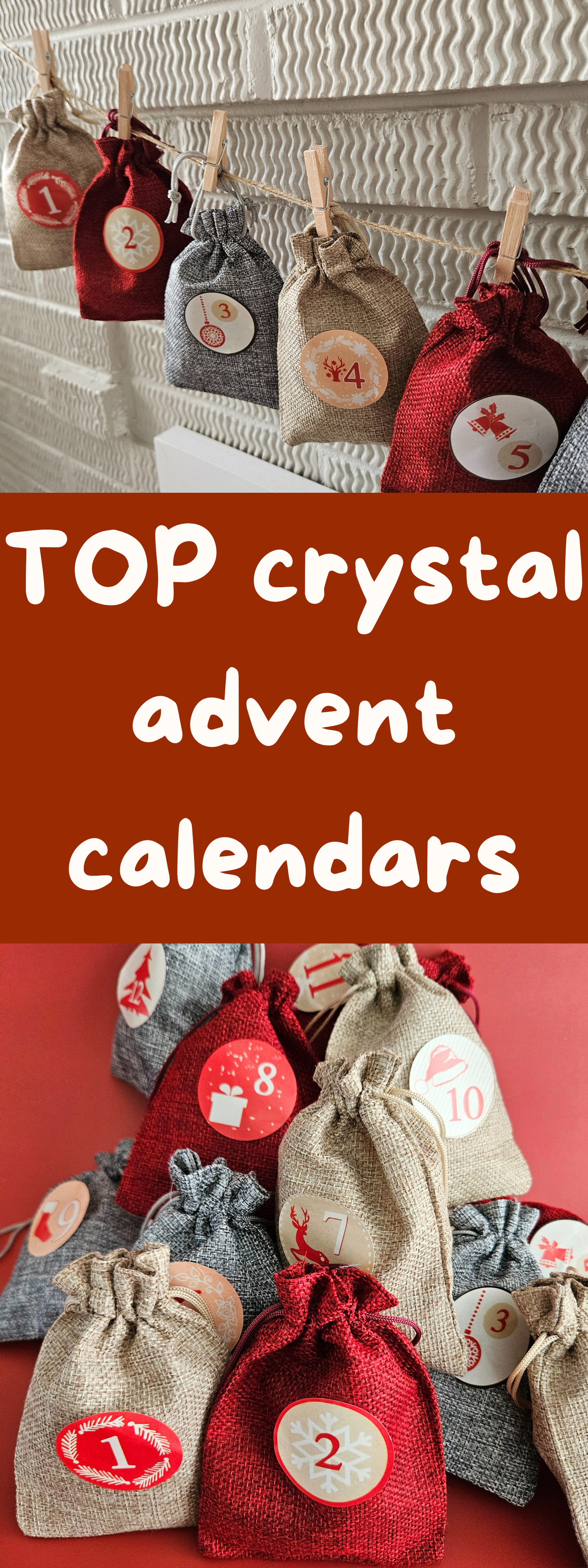 Crystal Advent Calendar 12 Days Gemstone Countdown Crystal Gift Set for Christmas