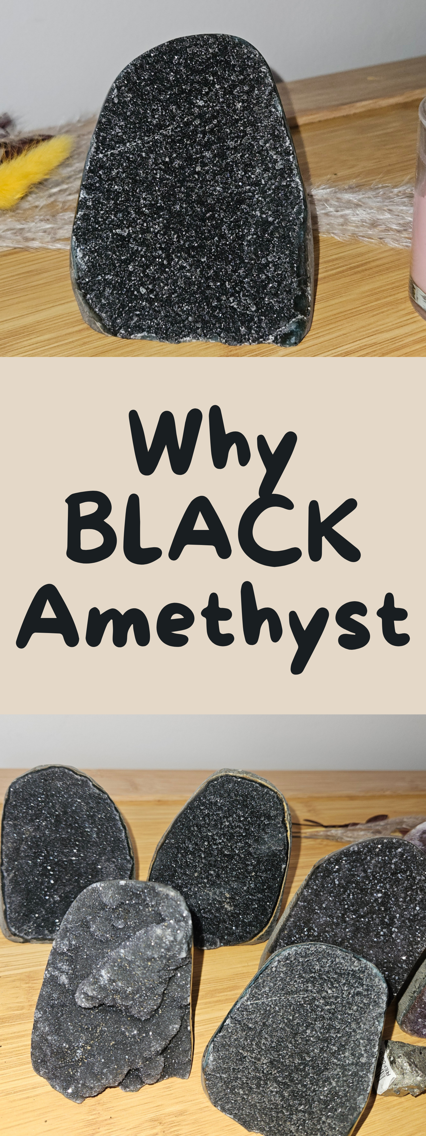 Black Amethyst Crystal Geode Natural Mineral Specimen