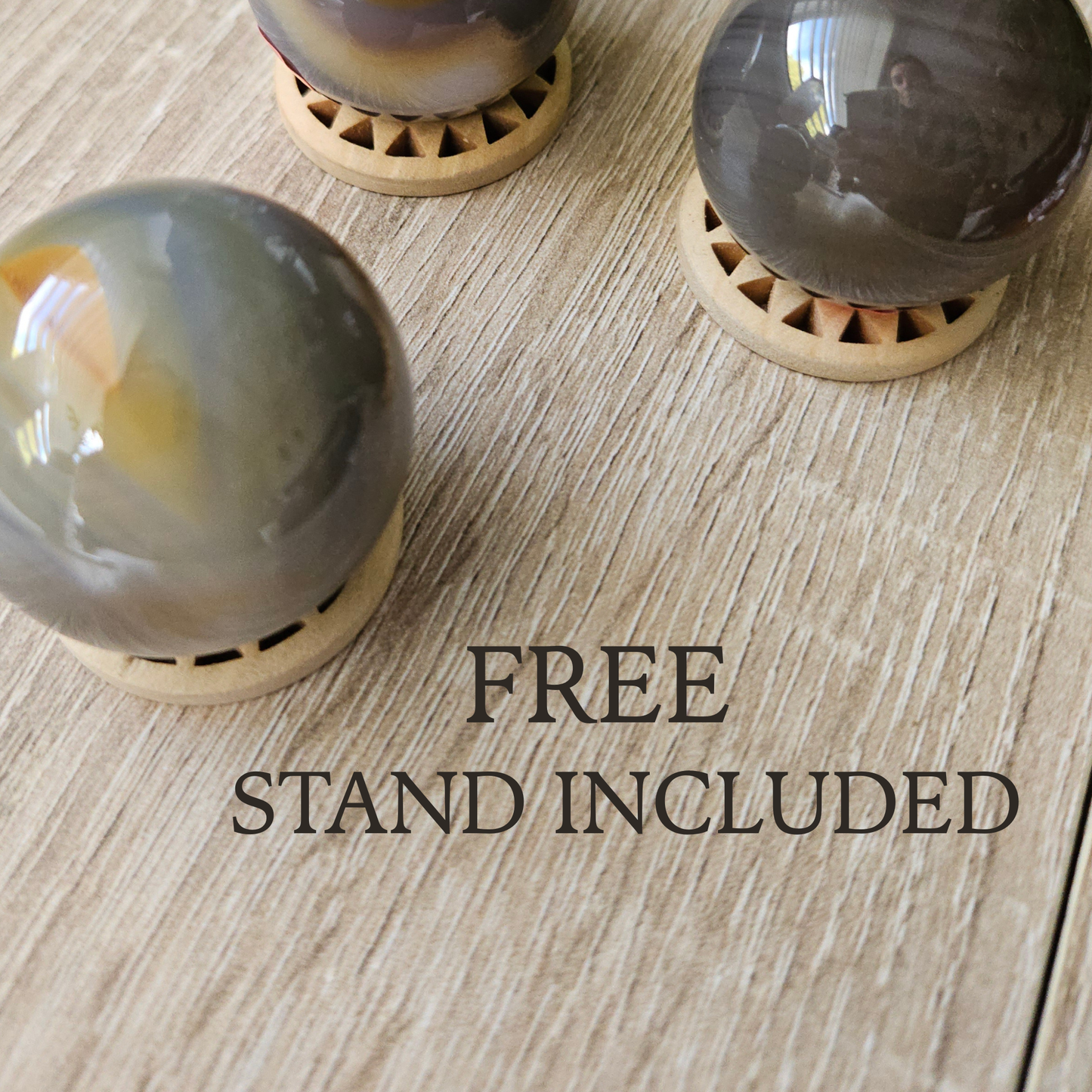 Banded Agate Sphere 38mm  Madagascar Crystal Decor Stand included