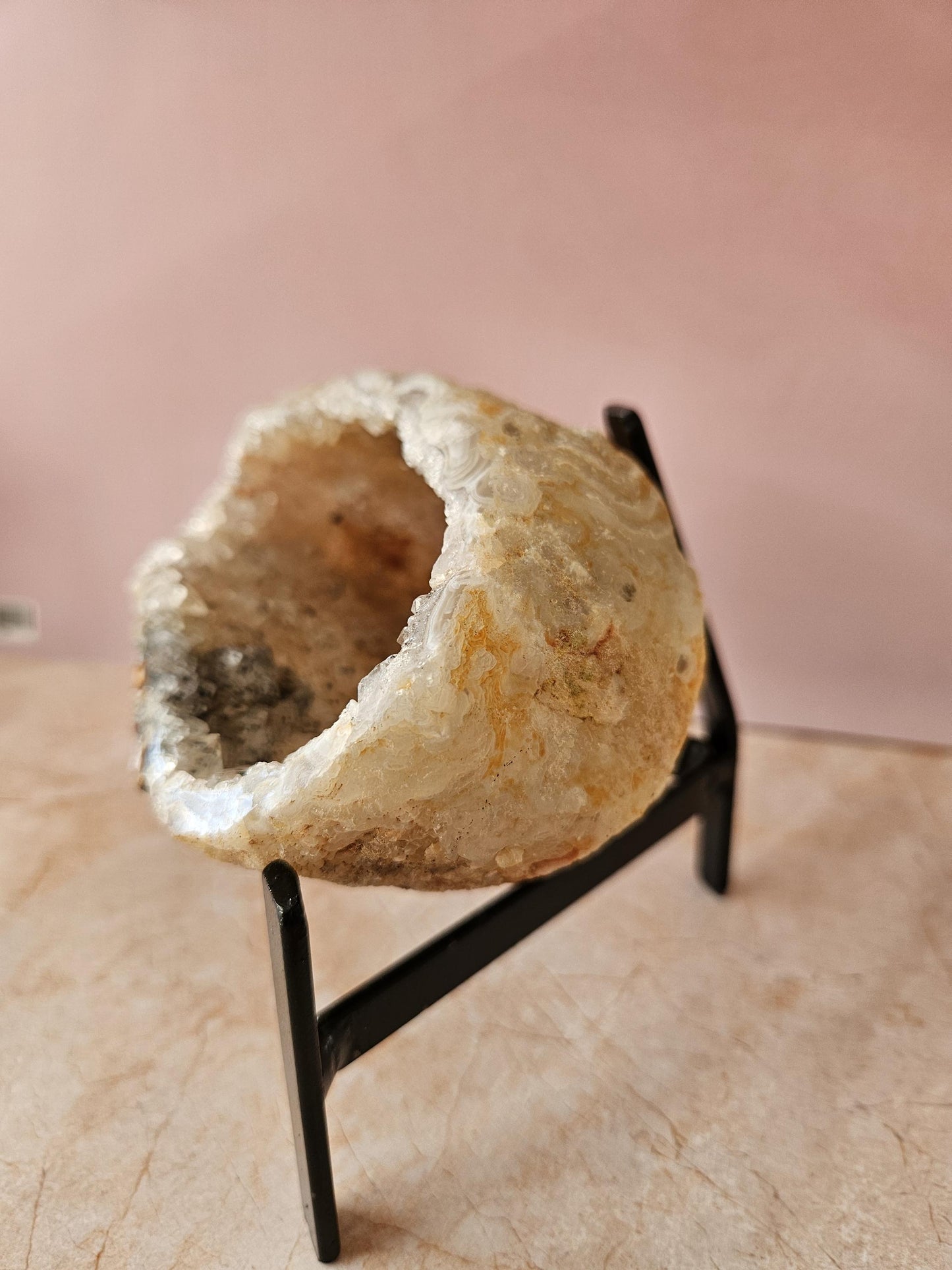 Natural Agate Geode with Stand