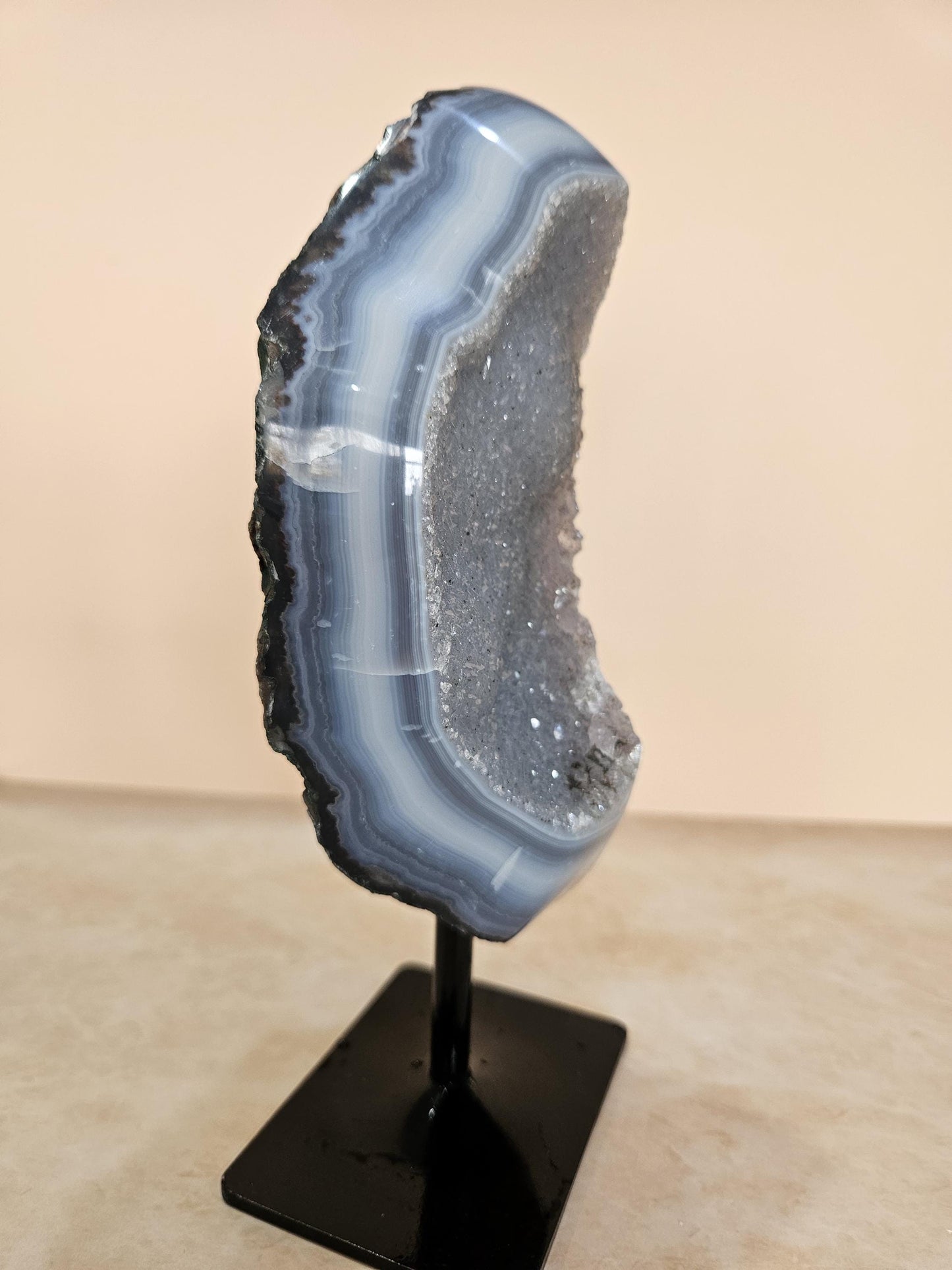 Banded Agate Geode Druzy Quartz