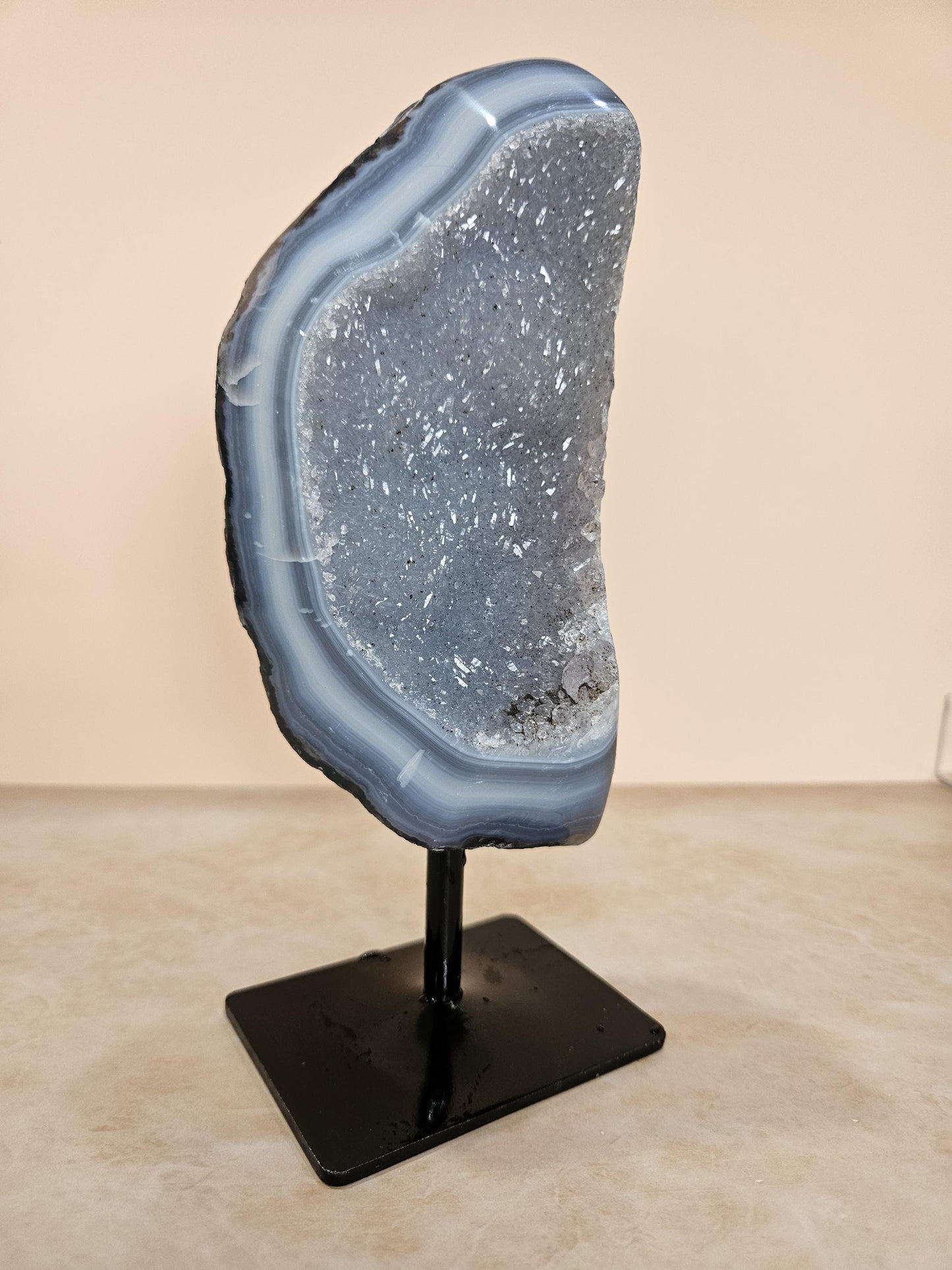 Banded Agate Geode Druzy Quartz