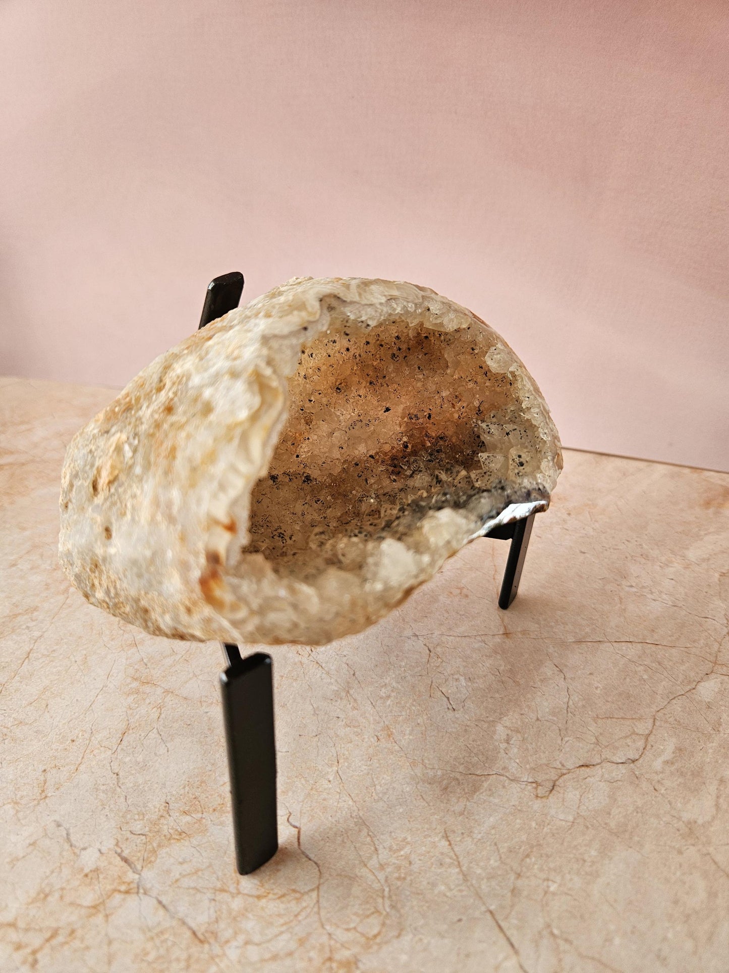 Natural Agate Geode with Stand