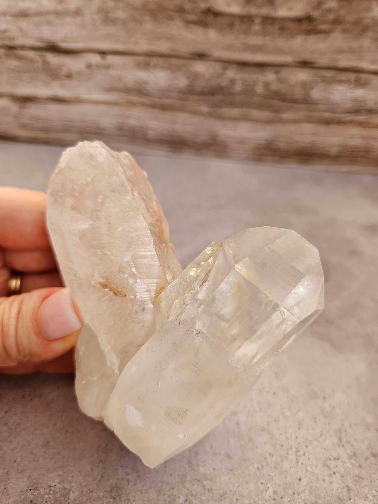 Clear Quartz Point Crystal Formation Rainbow Inclusion