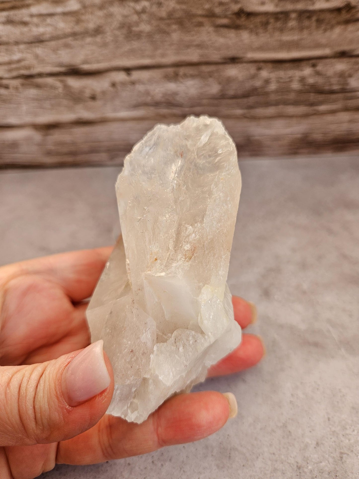 Clear Quartz Point Crystal Formation Rainbow Inclusion