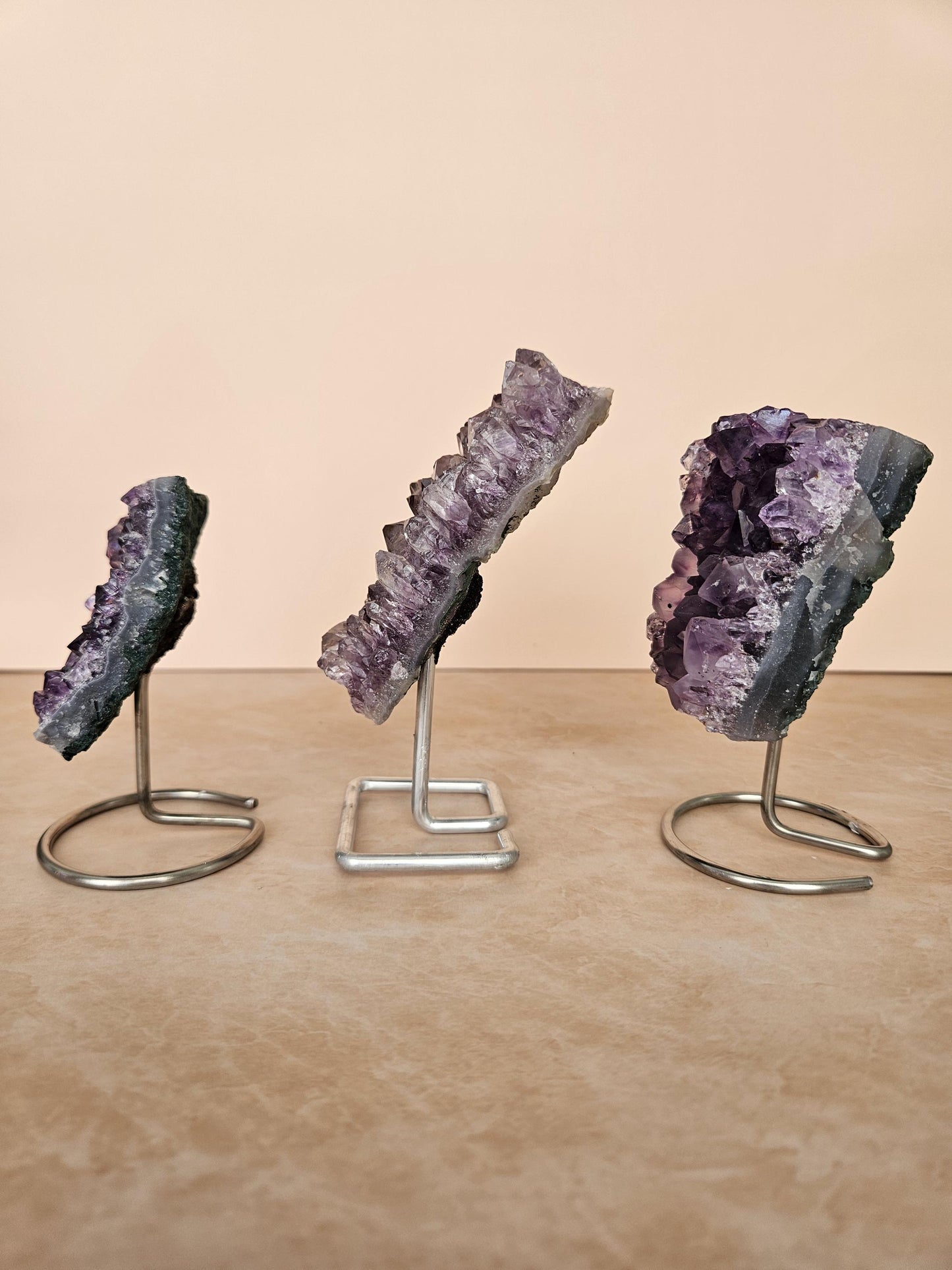 Amethyst Cluster on Metal Stand