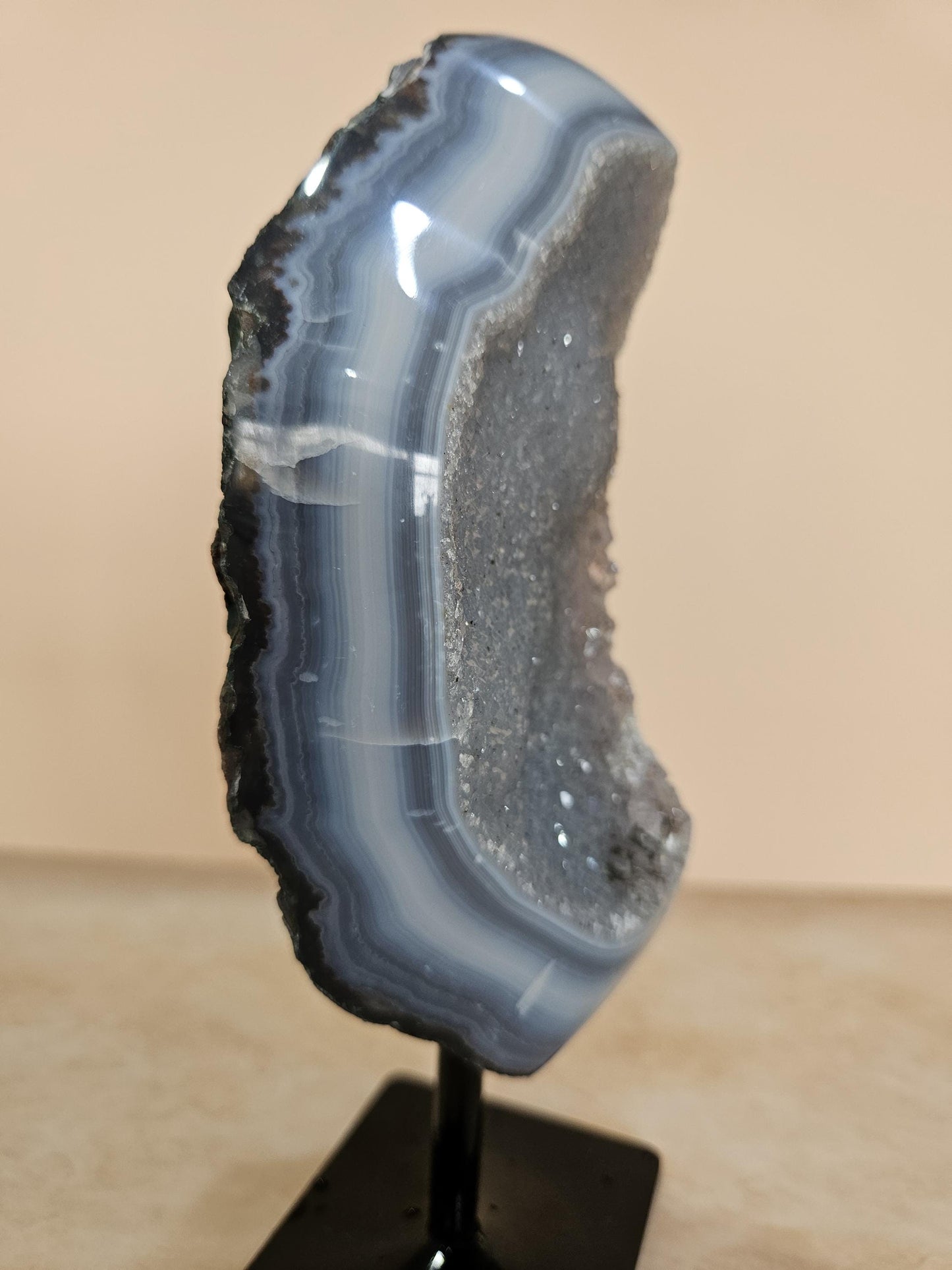 Banded Agate Geode Druzy Quartz