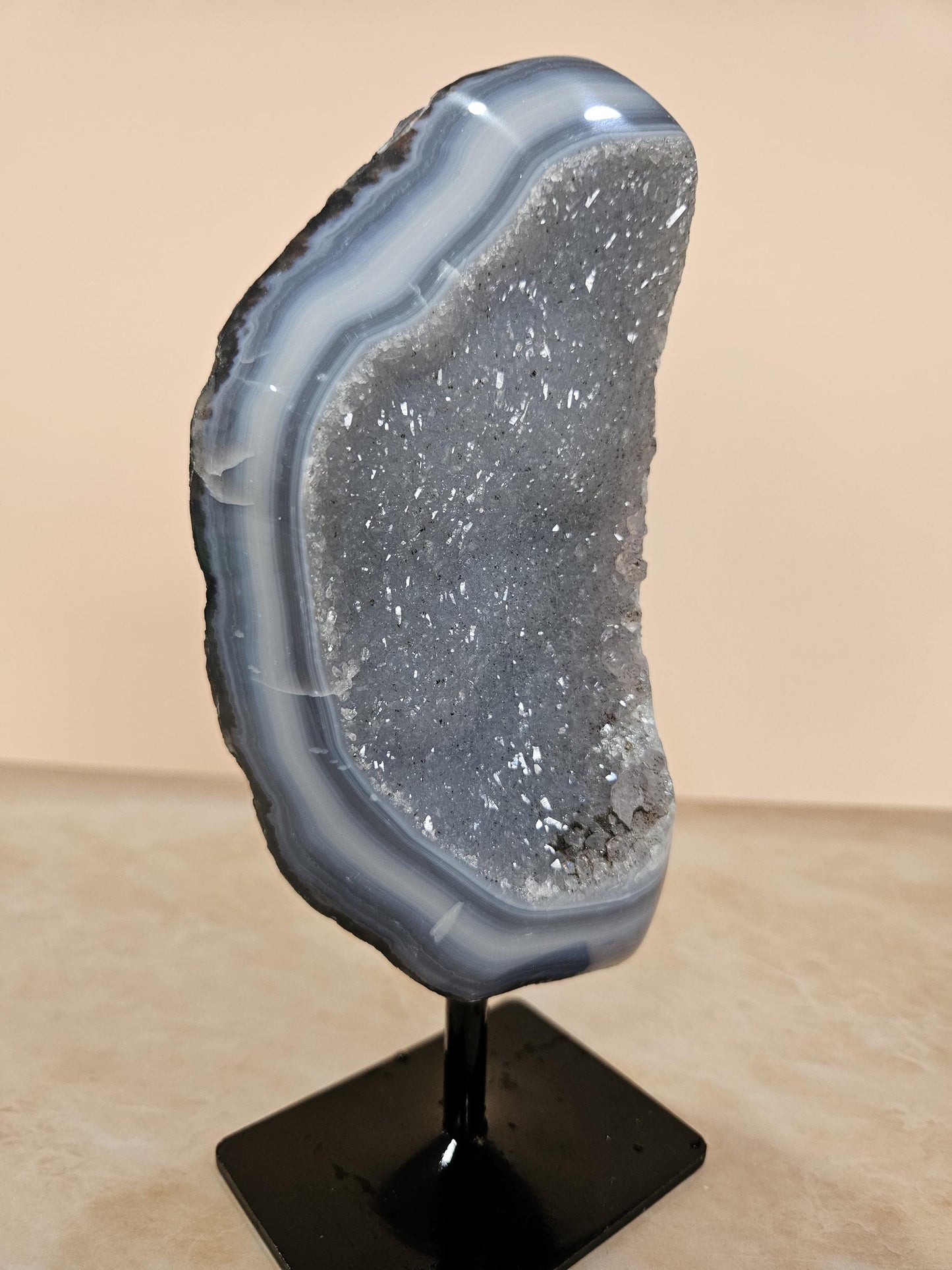 Banded Agate Geode Druzy Quartz