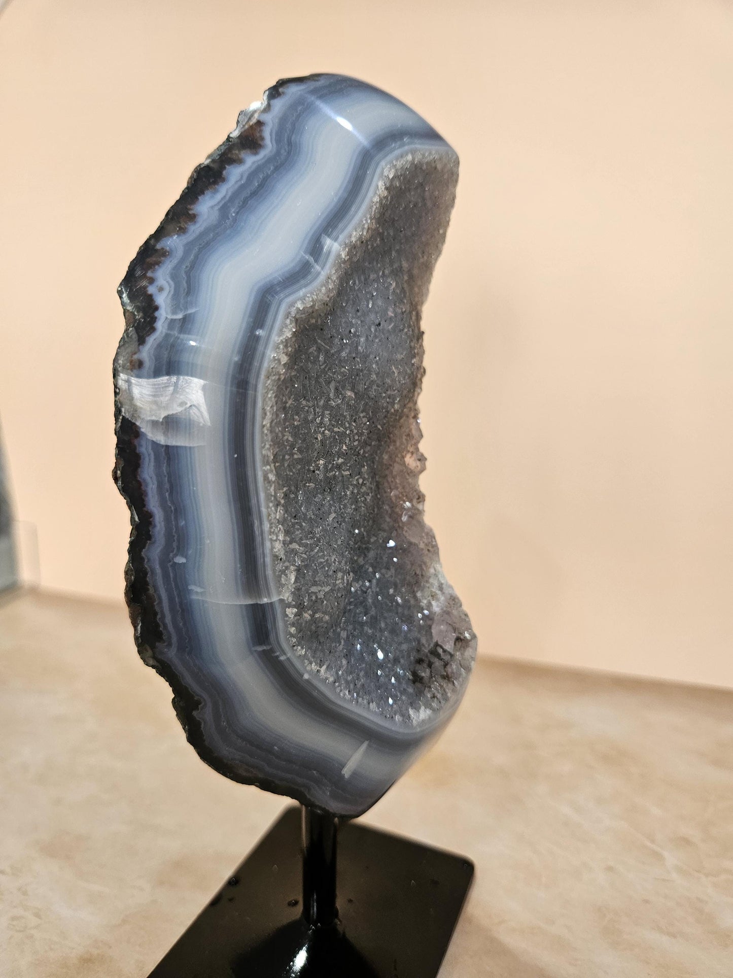 Banded Agate Geode Druzy Quartz