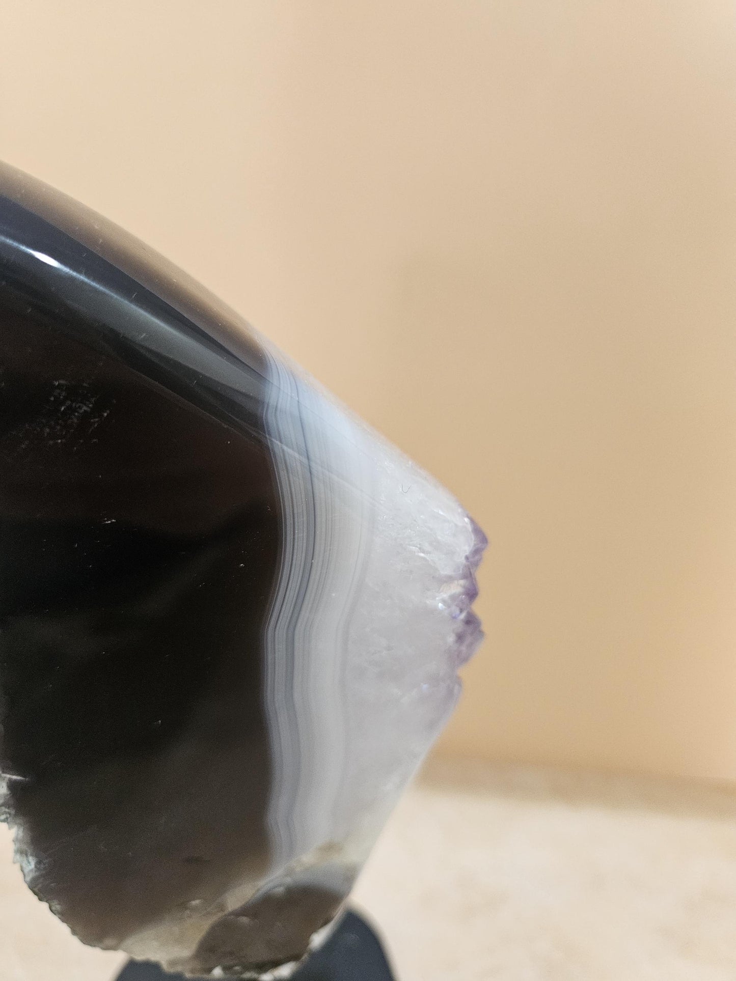 Banded Agate and Amethyst Geode slice