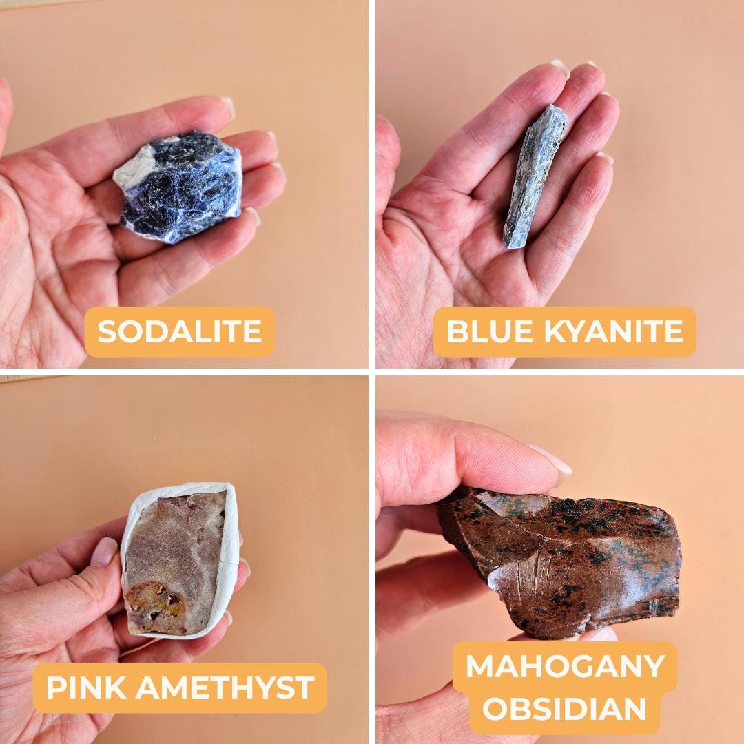 Bulk raw crystal collection box gemstone set