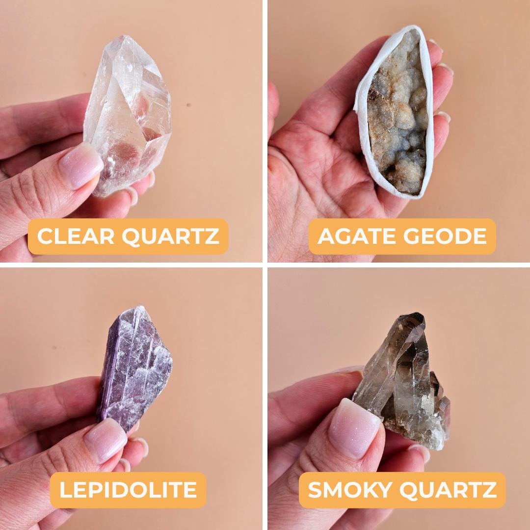 Bulk raw crystal collection box gemstone set