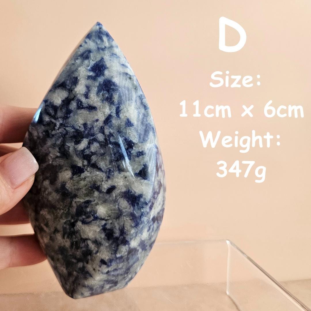 Sodalite crystal flame carving